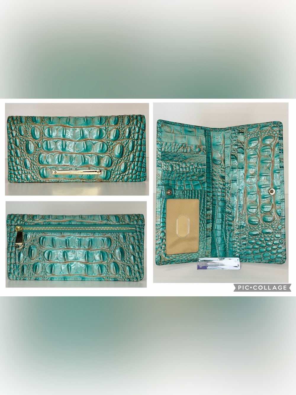 Brahmin Ady Wallet in Turquoise Melbourne - EXCELLENT Condition